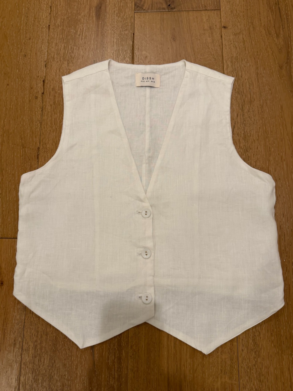 DISSH 100% Linen Vest Top - size Medium